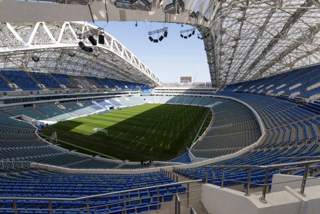 Estádio Olímpico Fisht, em Sochi, na Rússia, sede da Copa das Confederações 2017 e da Copa do Mundo 2018 (Foto: AP Phoro/Artur Lebedev)
