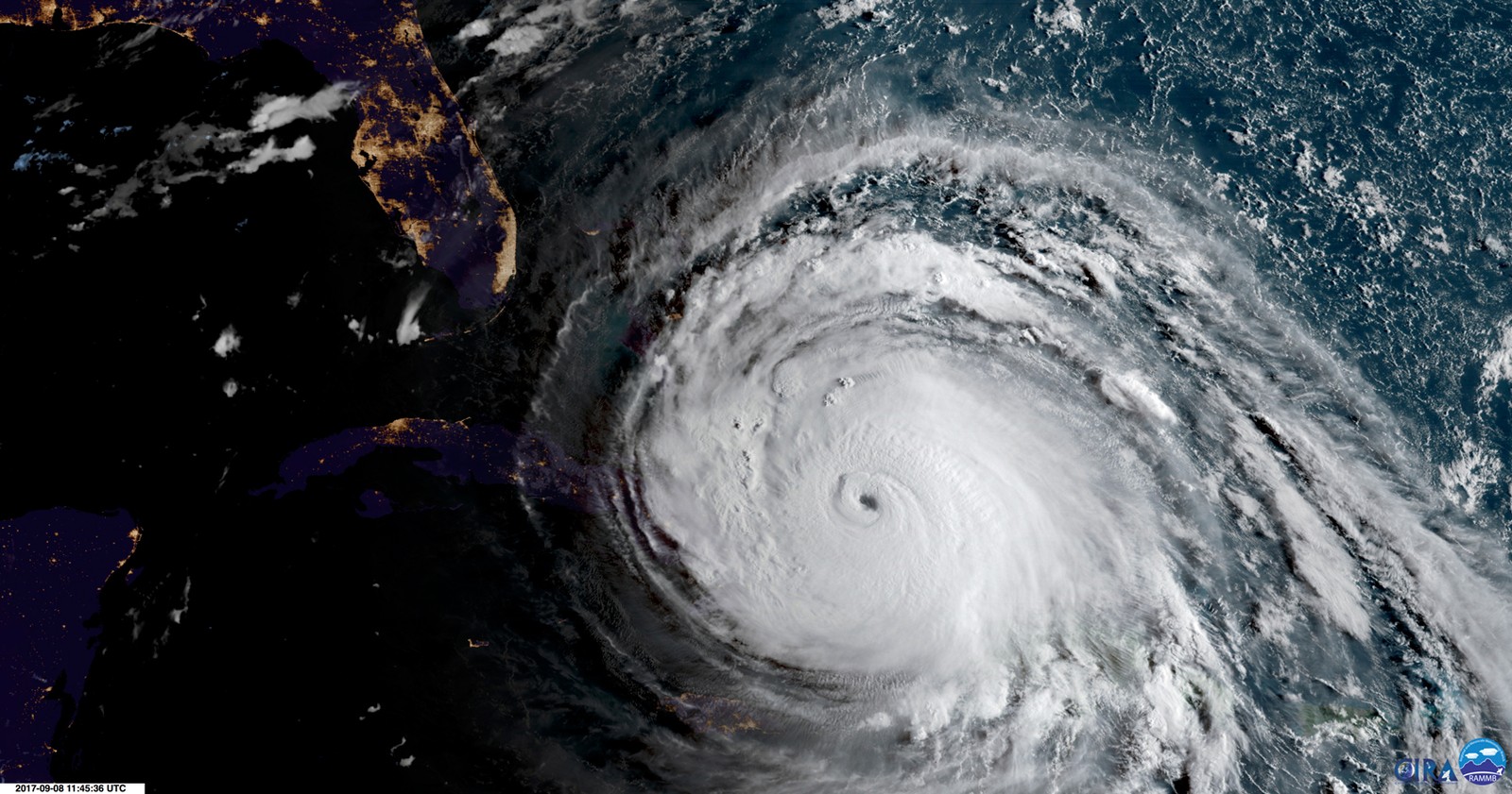 Imagem do satélite GOES-16, que mostra o avanço do Irma - Foto: NOAA vía AP